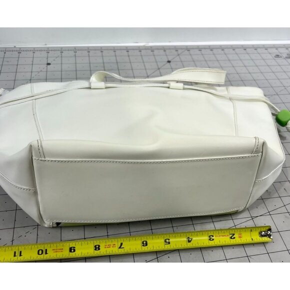 Claudia Firenze Angelfish HOBO Shoulder Bag White & Green Leather Made In Italy - Picture 5 of 7